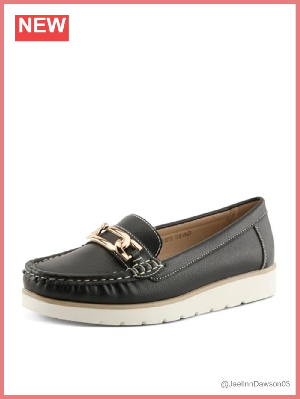 Women's Slip-On Loafers with Cushioned Footbed, Faux Leather, Wedge Heel